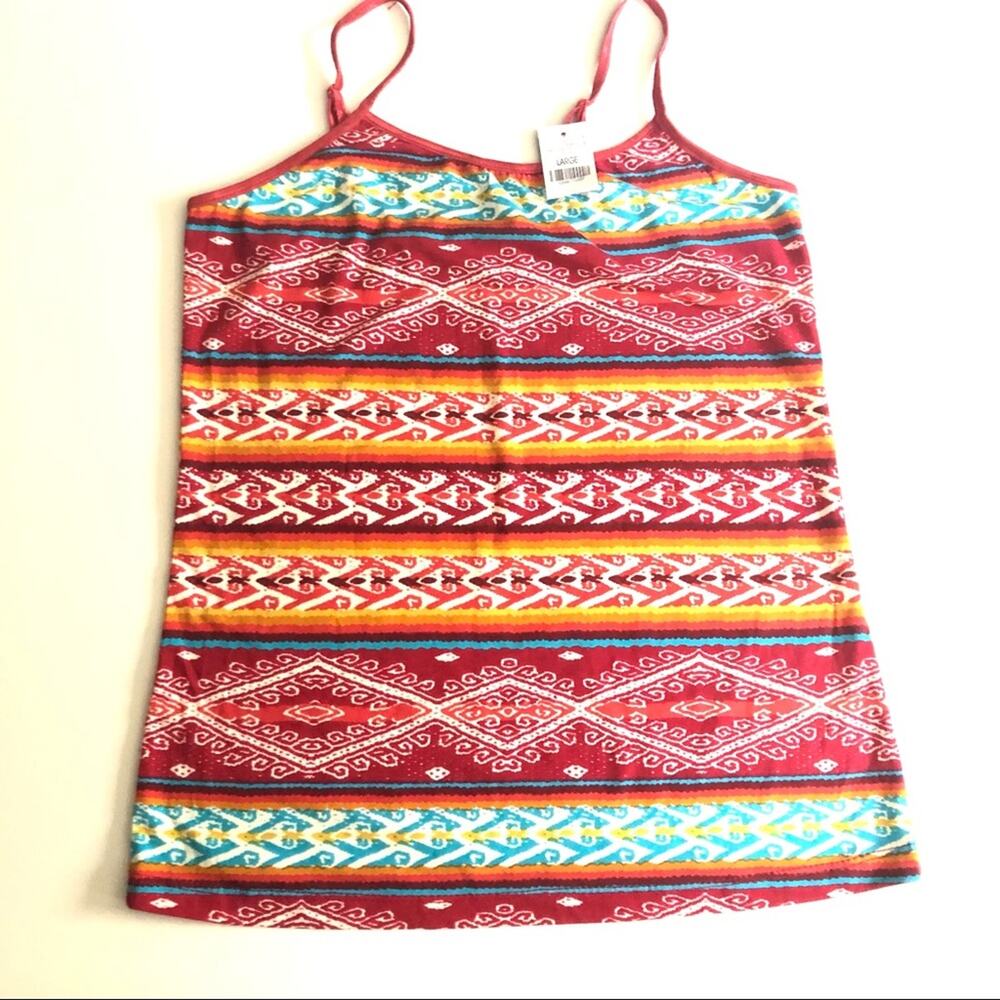 Wet Seal Womens Basic Print Spaghetti Strap Tank Sz L